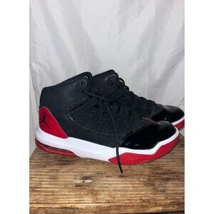 Jordan Max Aura "Bred" Black/Red Patent Leather Sneakers - Men’s Size 8.5